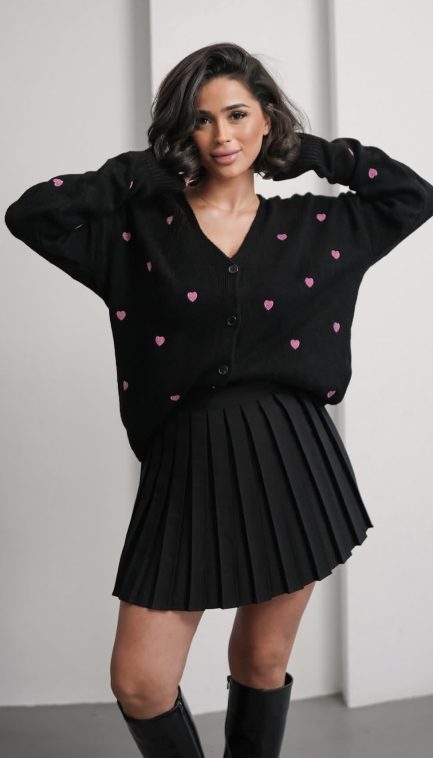 Gilet En Lain Motif Coeur