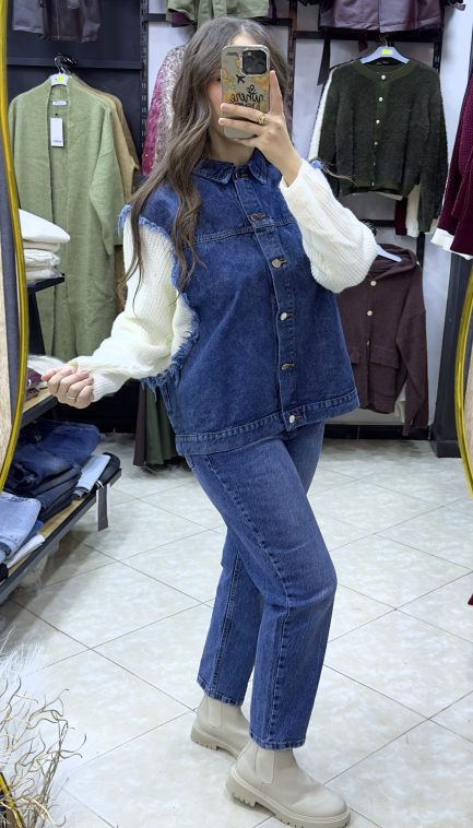 Vest jeans Manche en Laine