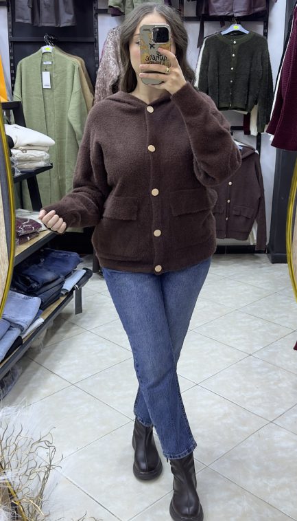 Gilet fourrure avec capuche