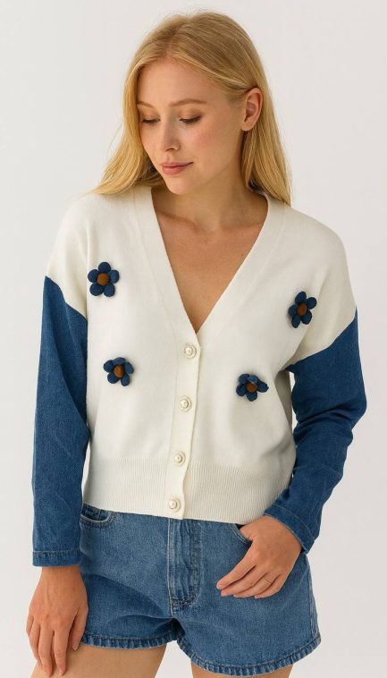 Gilet Avec Fleurs